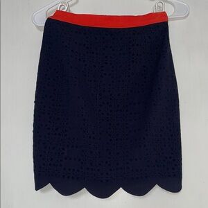 Gianni Bini Black Lace Mini Skirt with Red Waistband